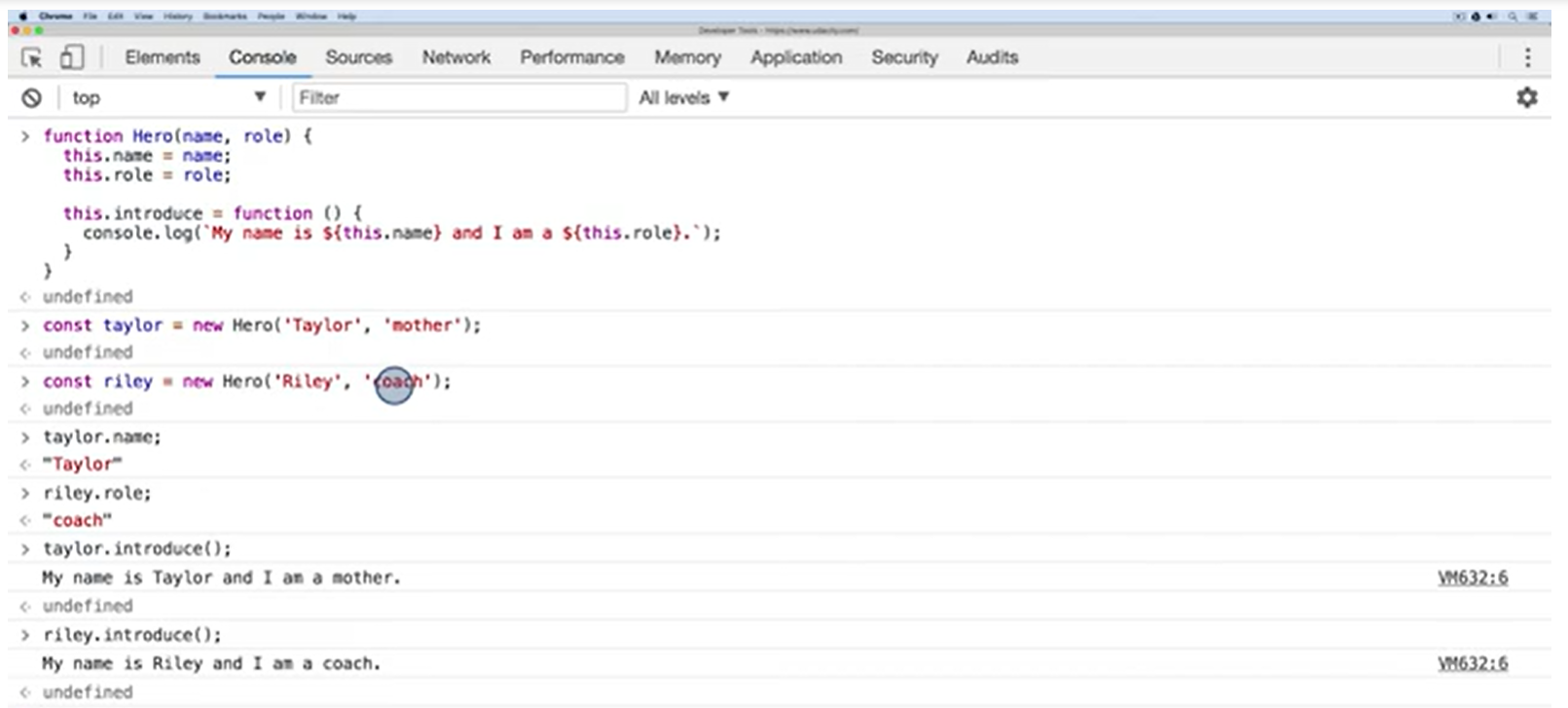 Constructor functions