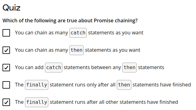 promises quiz